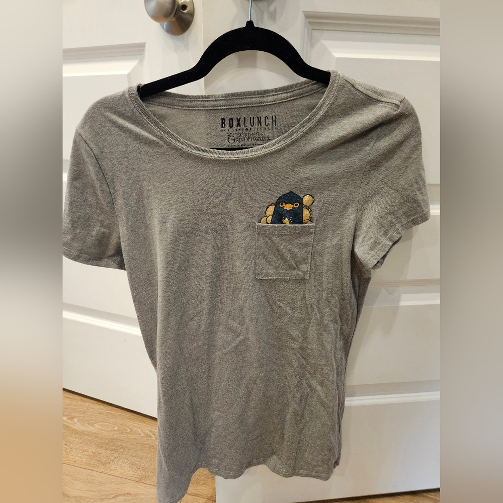 Gray Graphic T-Shirt with Pocket